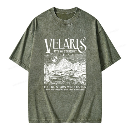 Pagewings Velaris City Of Starlight Acotar Unisex Washed T-shirt