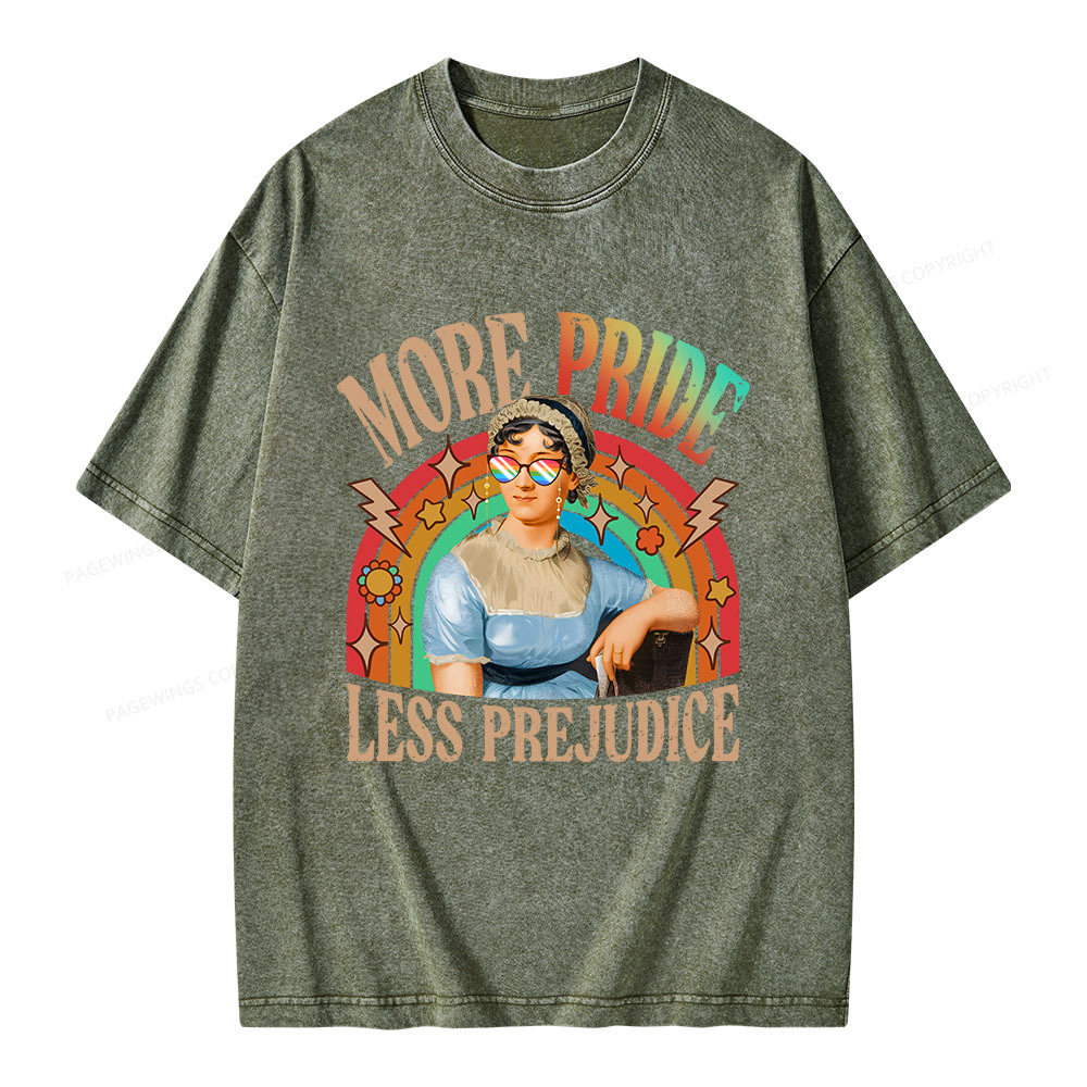 Pagewings More Pride Less Prejudice Unisex Washed T-shirt