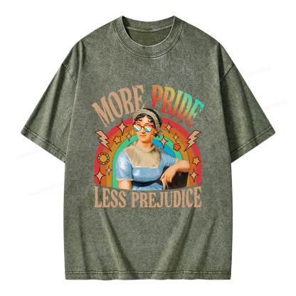 Pagewings More Pride Less Prejudice Unisex Washed T-shirt