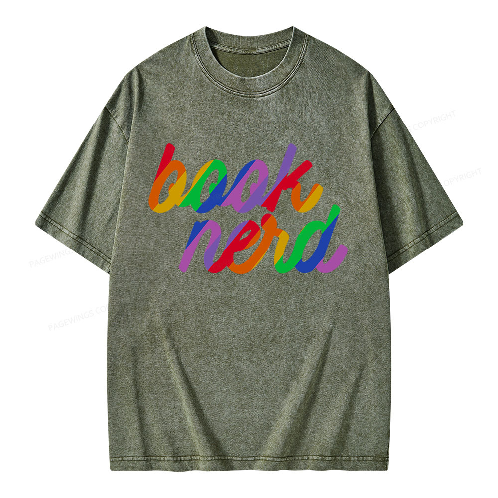 Pagewings  Book Nerd Pride Unisex Washed T-shirt