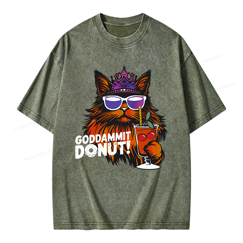 Pagewings Goddammit Donut Unisex Washed T-shirt