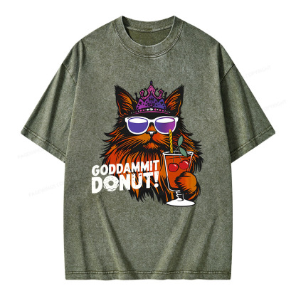 Pagewings Goddammit Donut Unisex Washed T-shirt