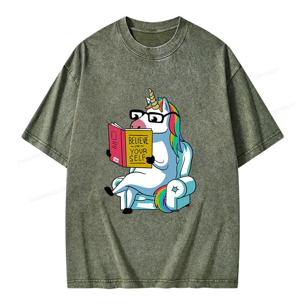 Pagewings Believe In Yourself Unisex Washed T-shirt
