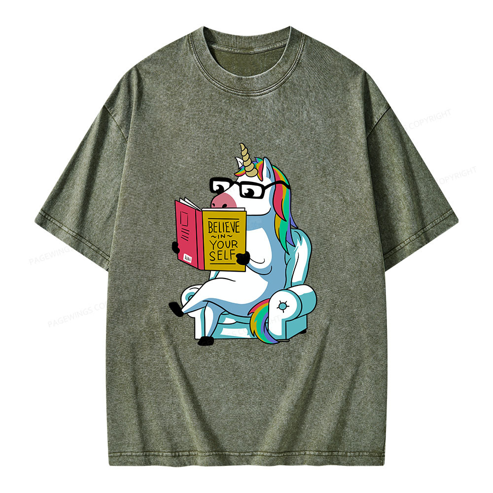 Pagewings Believe In Yourself Unisex Washed T-shirt