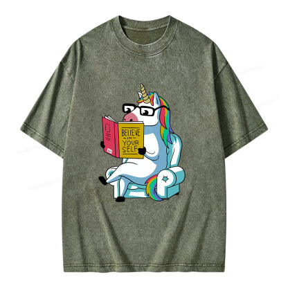 Pagewings Believe In Yourself Unisex Washed T-shirt