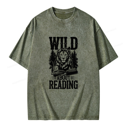 Pagewings Wild About Reading Unisex Washed T-shirt