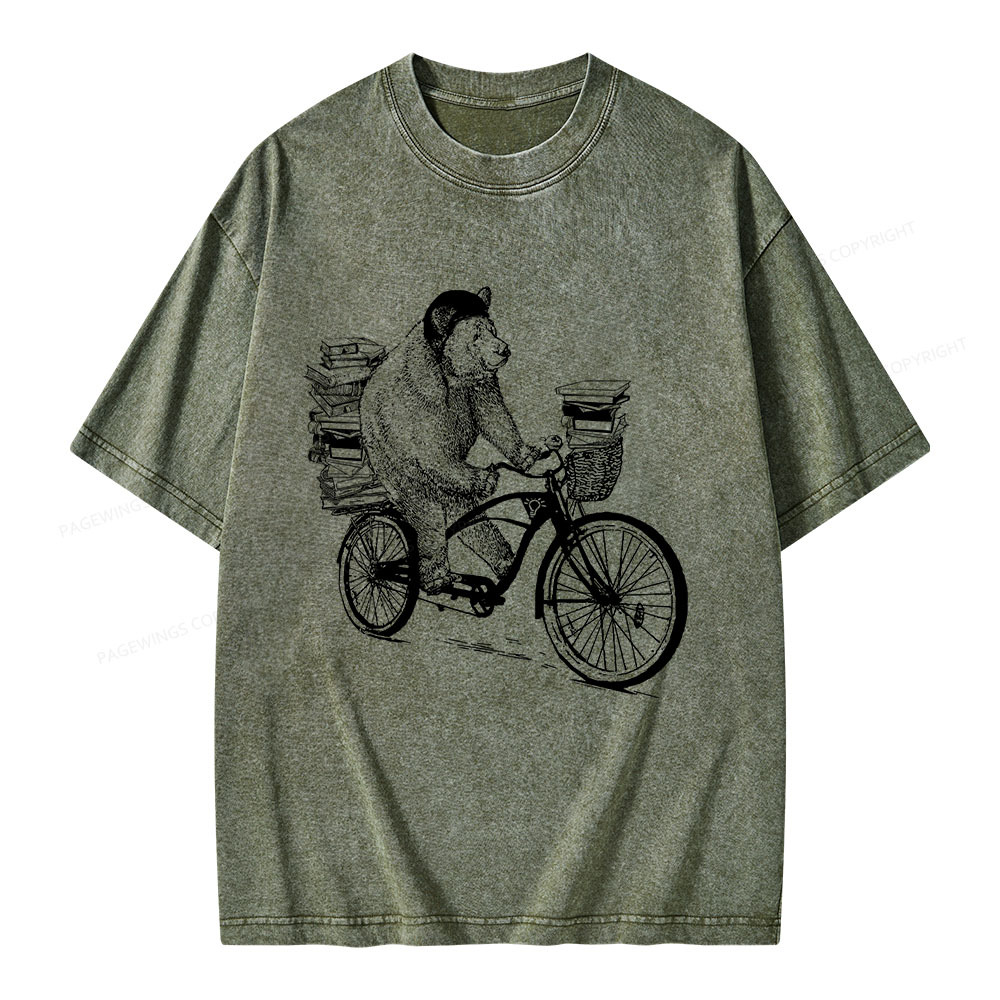 Pagewings Book Bear Unisex Washed T-shirt