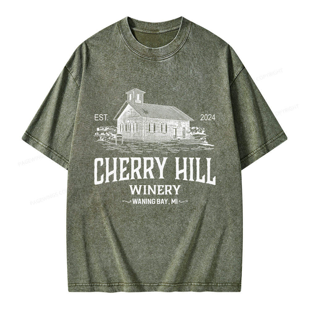 Pagewings Cherry Hill Winery Unisex Washed T-shirt