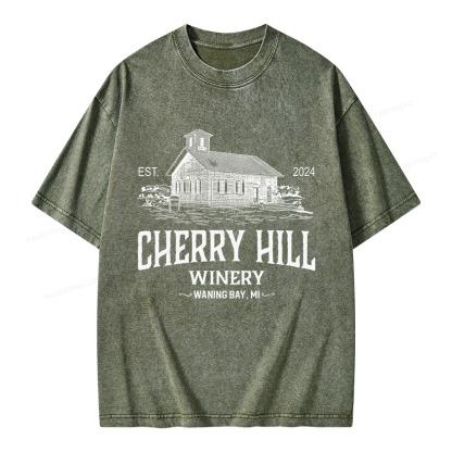 Pagewings Cherry Hill Winery Unisex Washed T-shirt