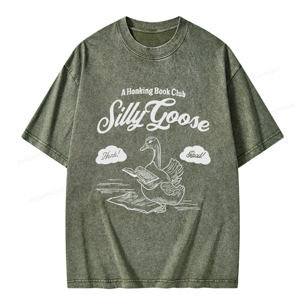 Pagewings Silly Goose Book Club Unisex Washed T-shirt
