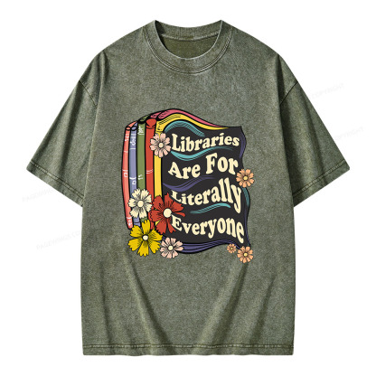 Pagewings Libraries Are For Literally Everyone Unisex Washed T-shirt