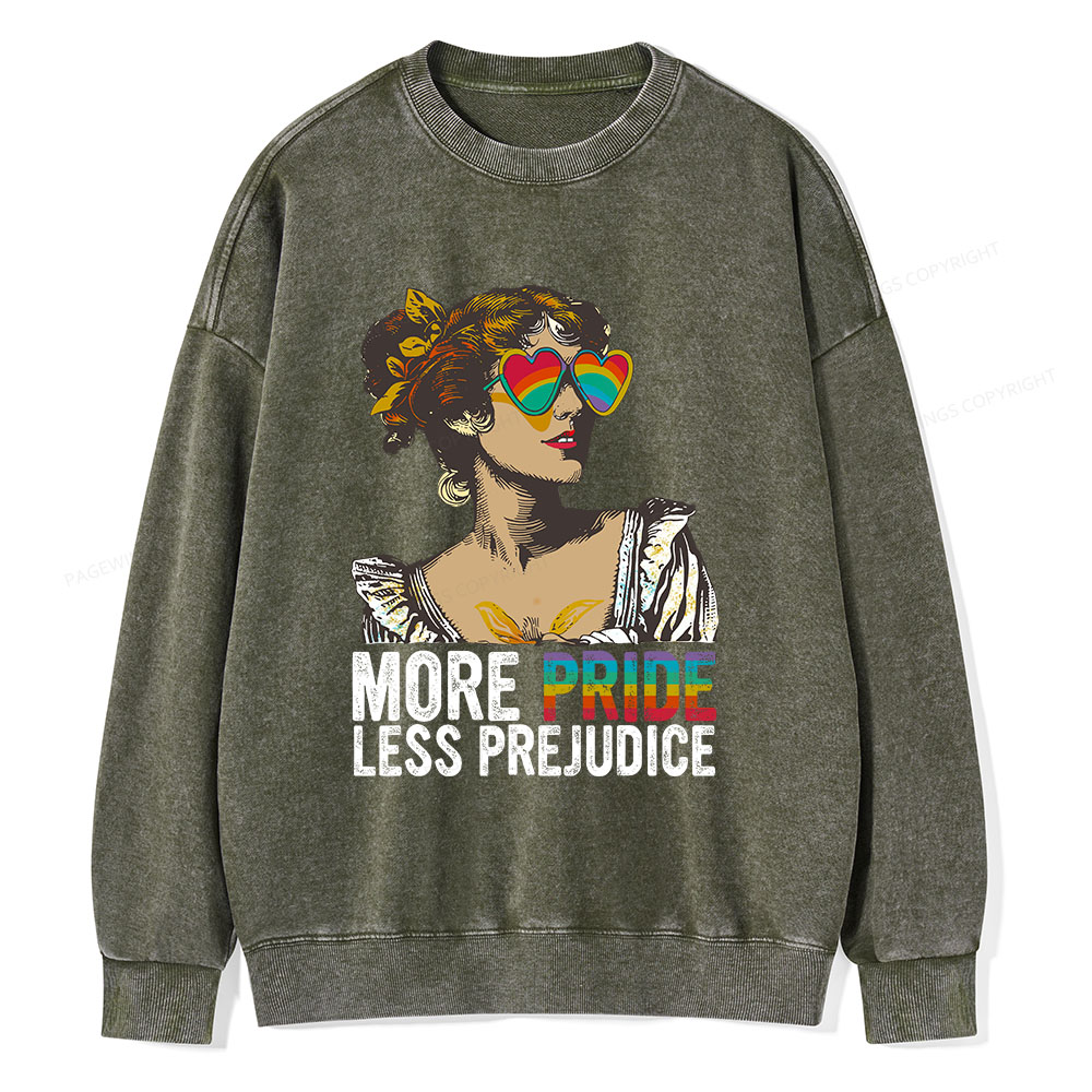 Pagewings More Pride Less Prejudice Unisex Washed Sweatshirt