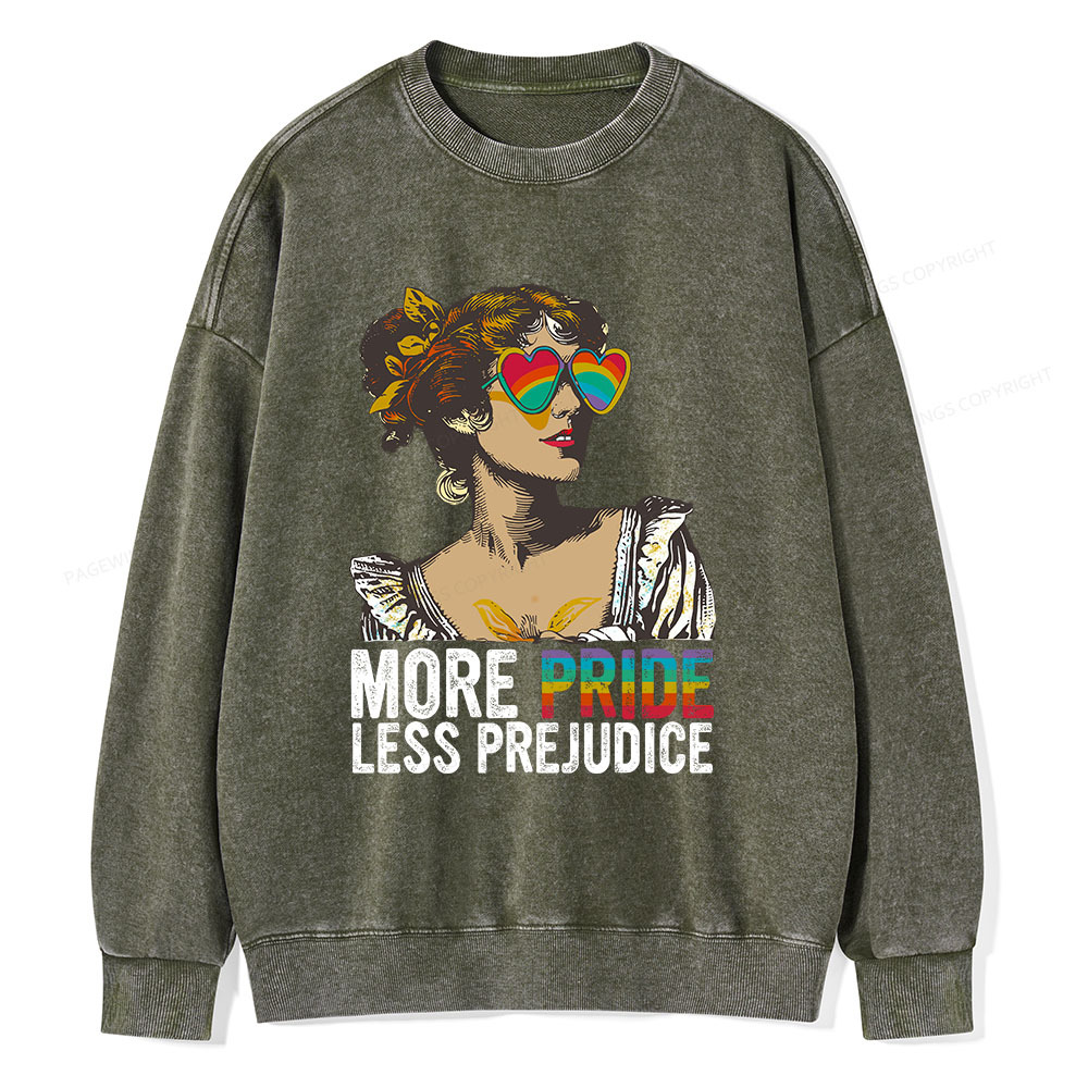 Pagewings More Pride Less Prejudice Unisex Washed Sweatshirt