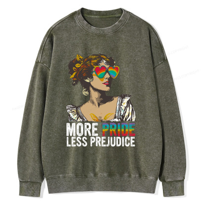 Pagewings More Pride Less Prejudice Unisex Washed Sweatshirt
