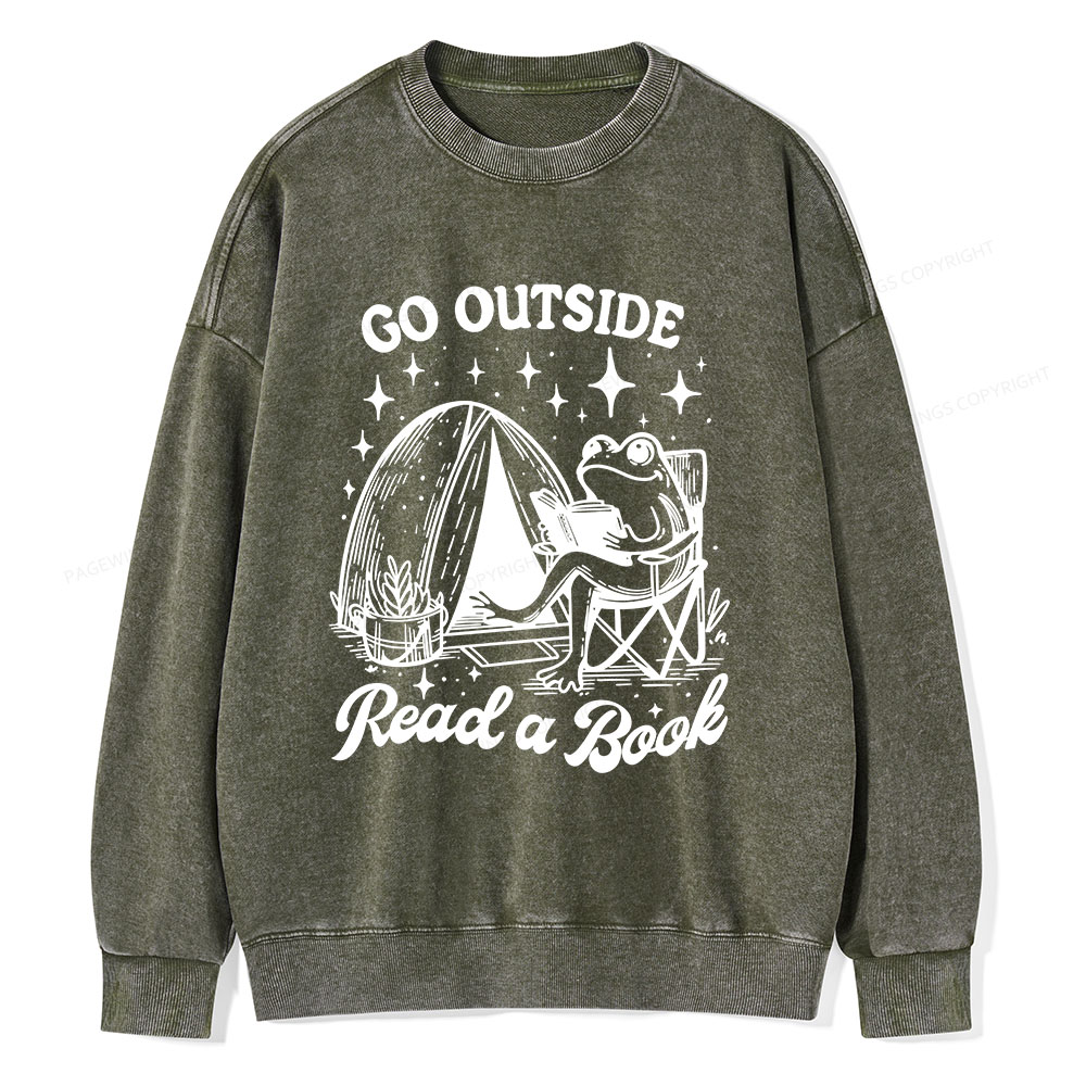 Pagewings Go Outside Unisex Washed Sweatshirt