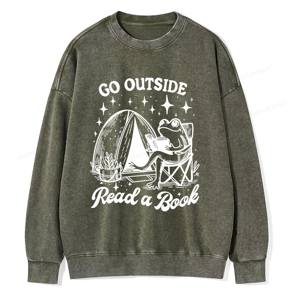 Pagewings Go Outside Unisex Washed Sweatshirt