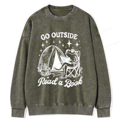 Pagewings Go Outside Unisex Washed Sweatshirt