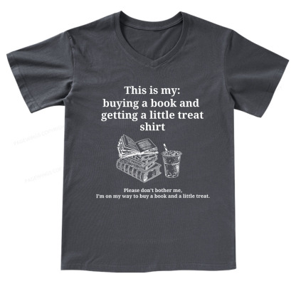 Pagewings Buying A Book And Getting A Little Treat V-neck T-shirt