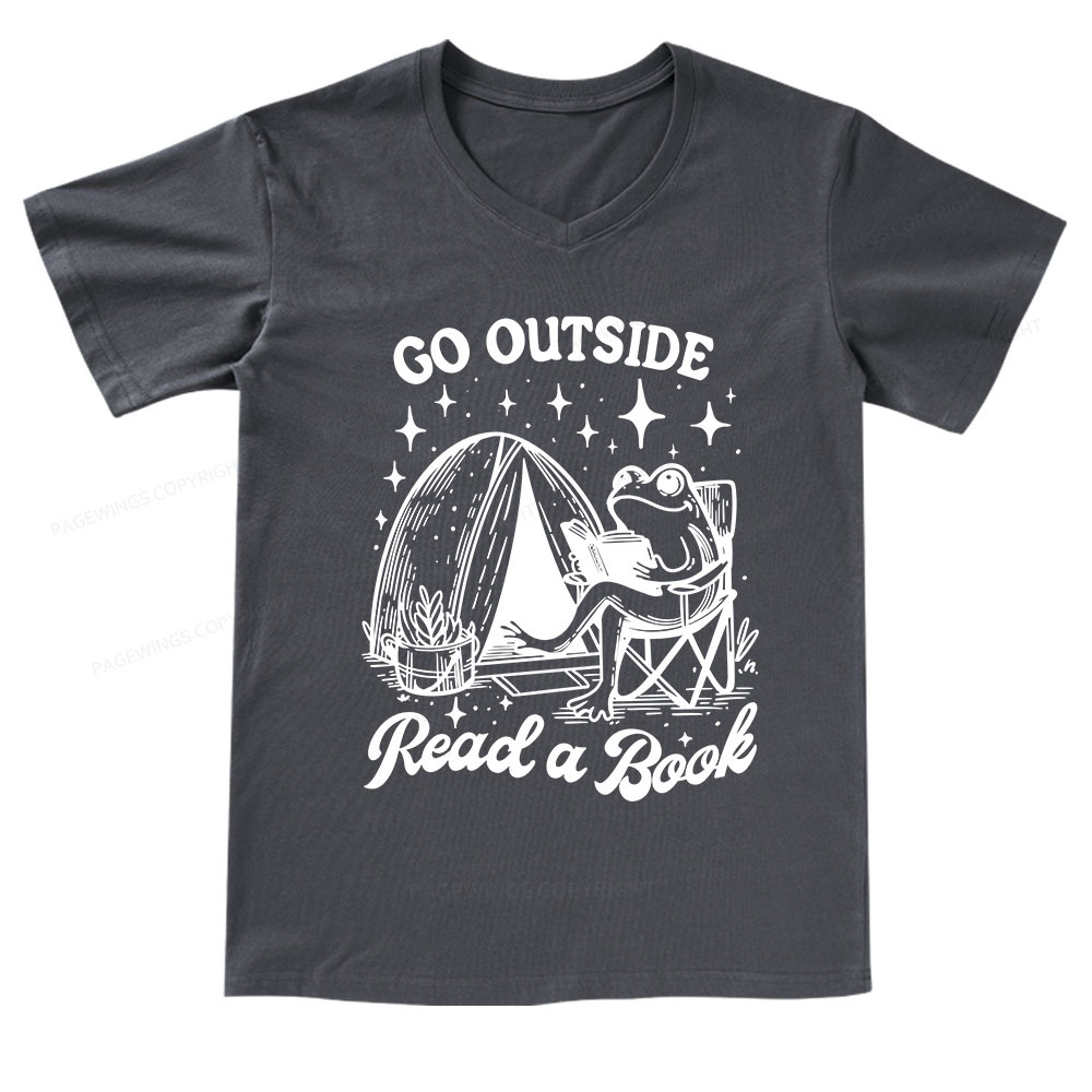 Pagewings Go Outside V-neck T-shirt