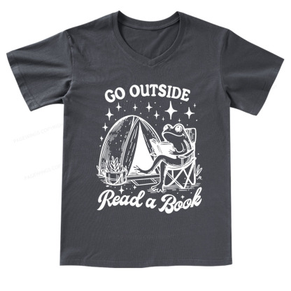 Pagewings Go Outside V-neck T-shirt