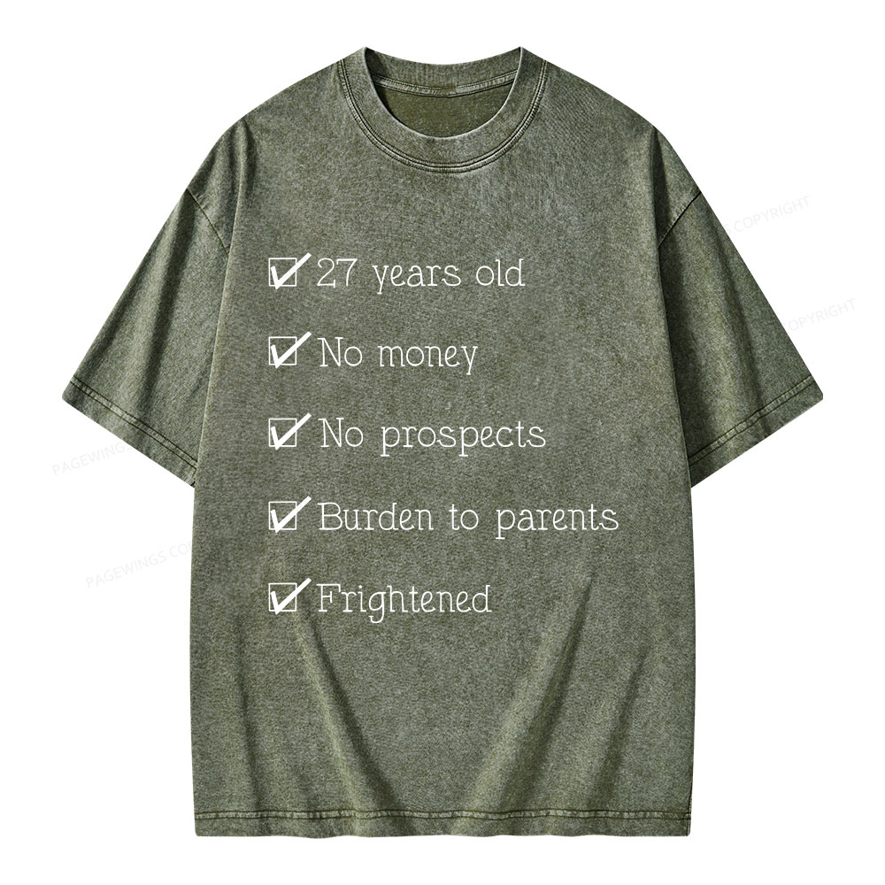 Pagewings 27 Years Old Unisex Washed T-shirt