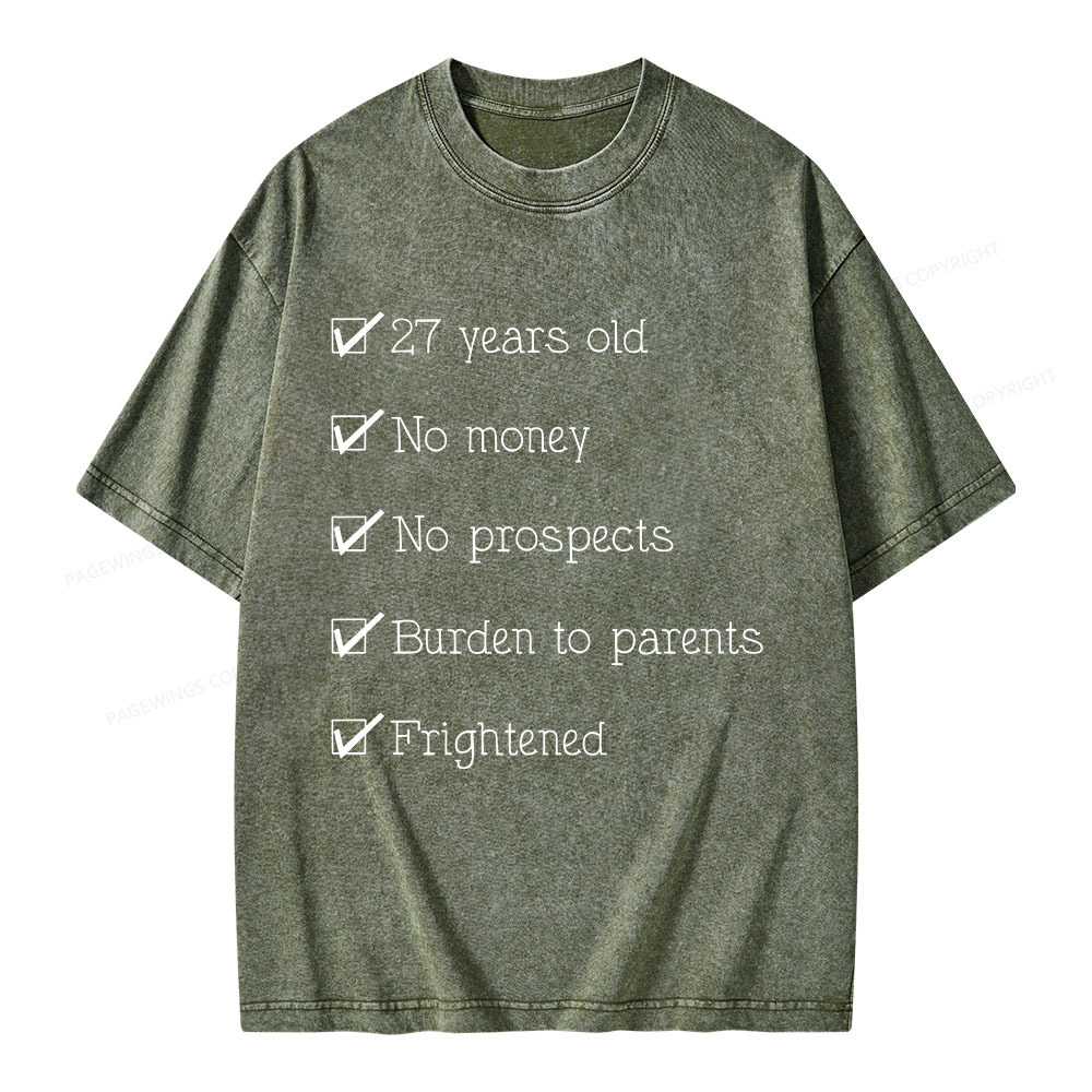 Pagewings 27 Years Old Unisex Washed T-shirt
