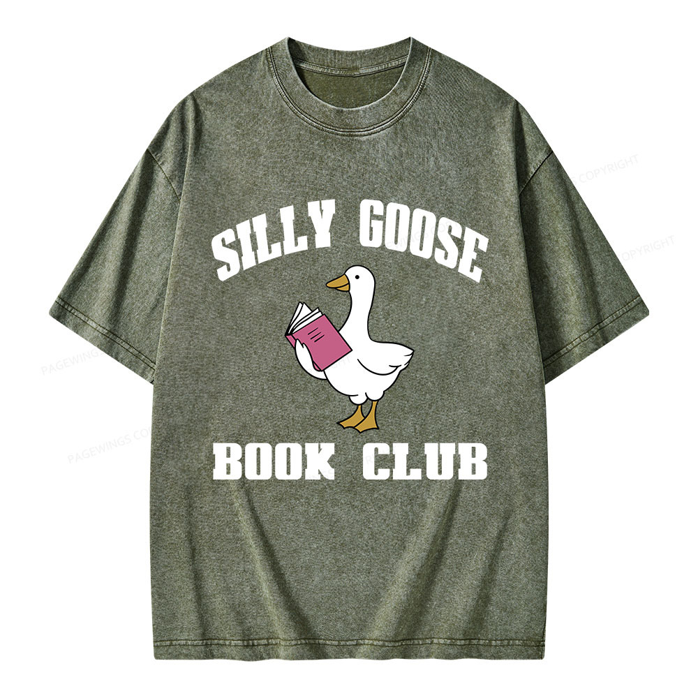 Pagewings Silly Goose Book Club Unisex Washed T-shirt