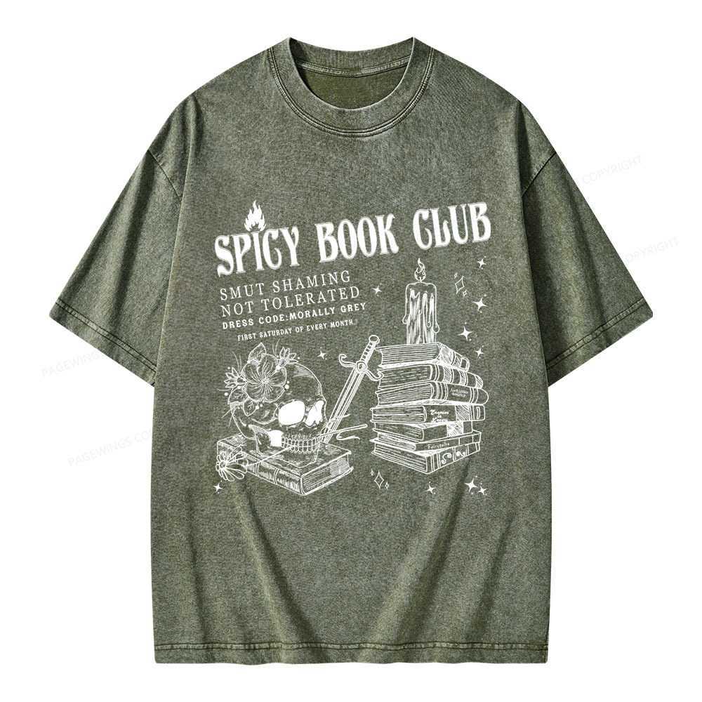 Pagewings Spicy Book Club Unisex Washed T-shirt