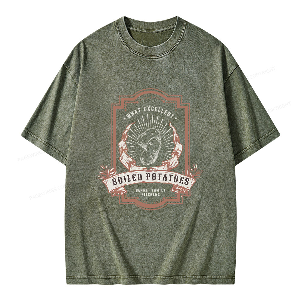 Pagewings What Excellent Boiled Potatoes Unisex Washed T-shirt