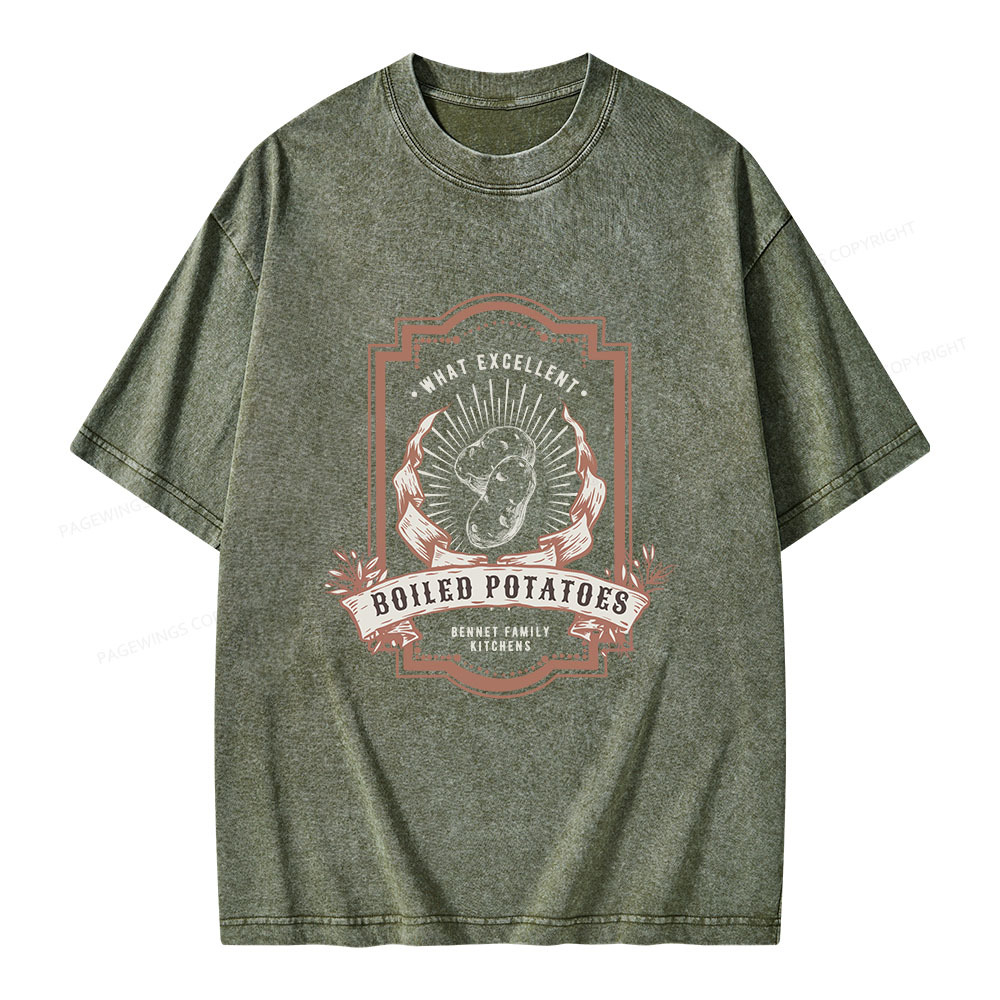 Pagewings What Excellent Boiled Potatoes Unisex Washed T-shirt