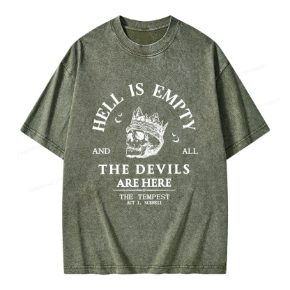 Pagewings Hell Is Empty And All The Devils Are Here Unisex Washed T-shirt