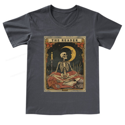 Pagewings The Reader Tarot Card V-neck T-shirt