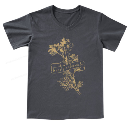 Pagewings Barely Tolerable V-neck T-shirt