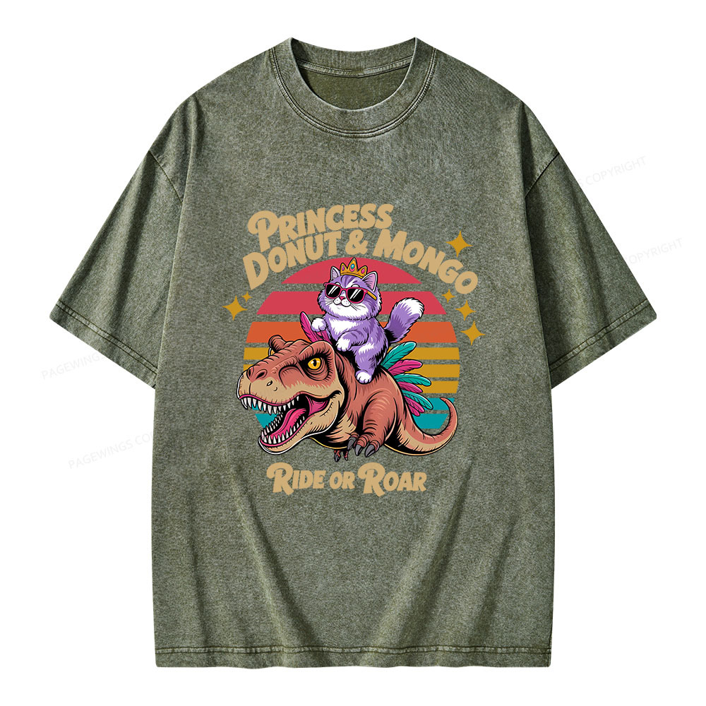 Pagewings Princess Donut & Mongo Unisex Washed T-shirt