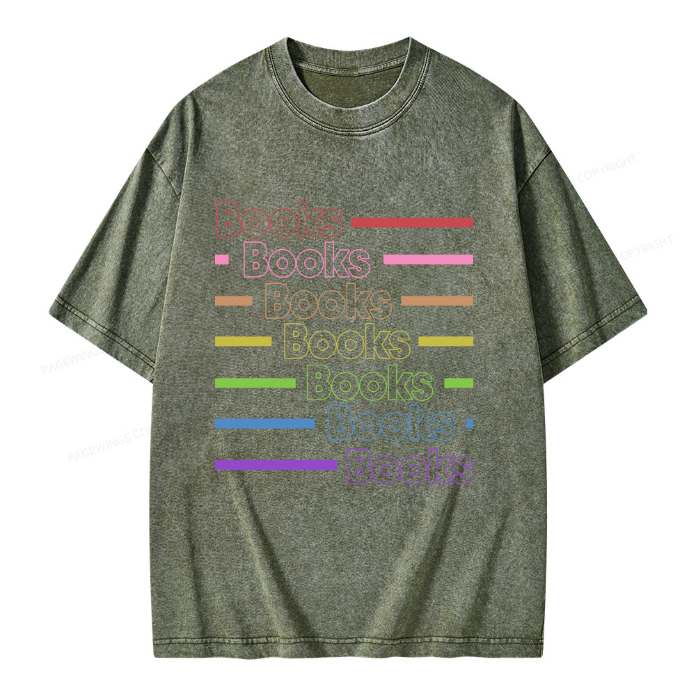 Pagewings Books Unisex Washed T-shirt