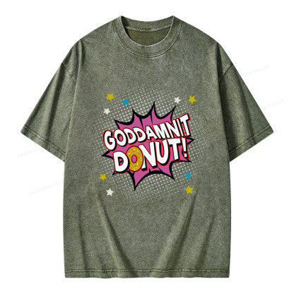 Pagewings Goddamnit Donut Unisex Washed T-shirt