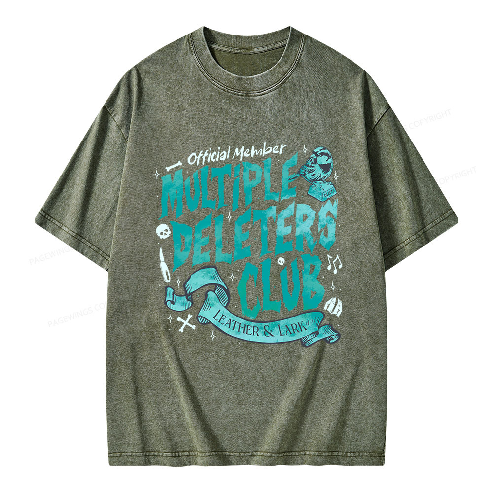 Pagewings Multiple Deleters Club Unisex Washed T-shirt