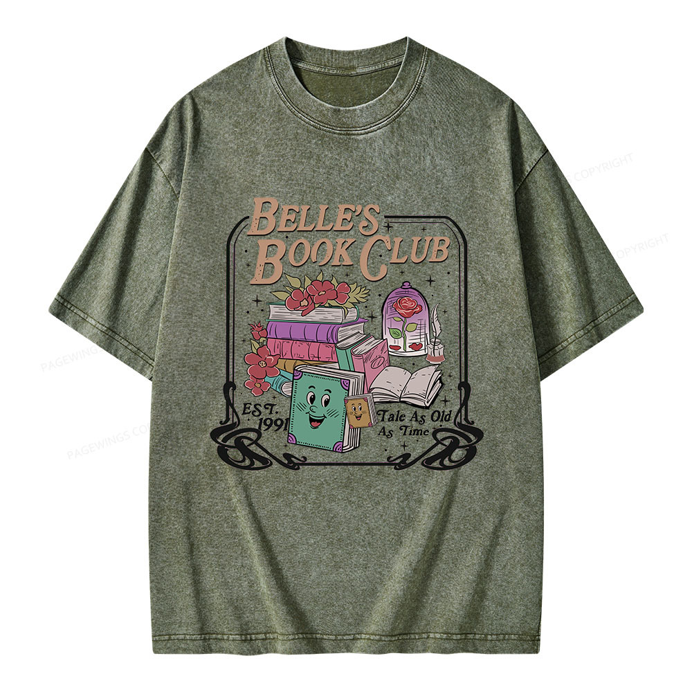 Pagewings Belle's Book Club Unisex Washed T-shirt
