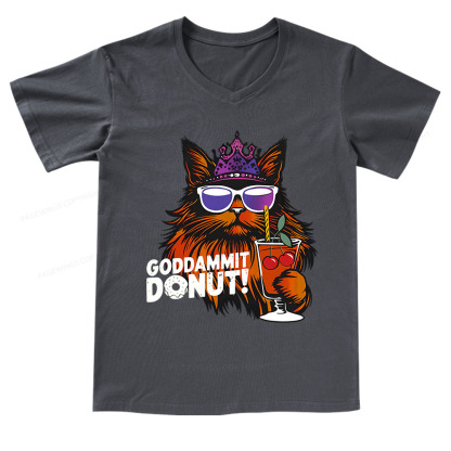 Pagewings Goddammit Donut V-neck T-shirt