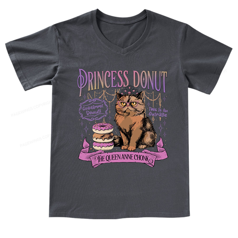 Pagewings Princess Donut V-neck T-shirt