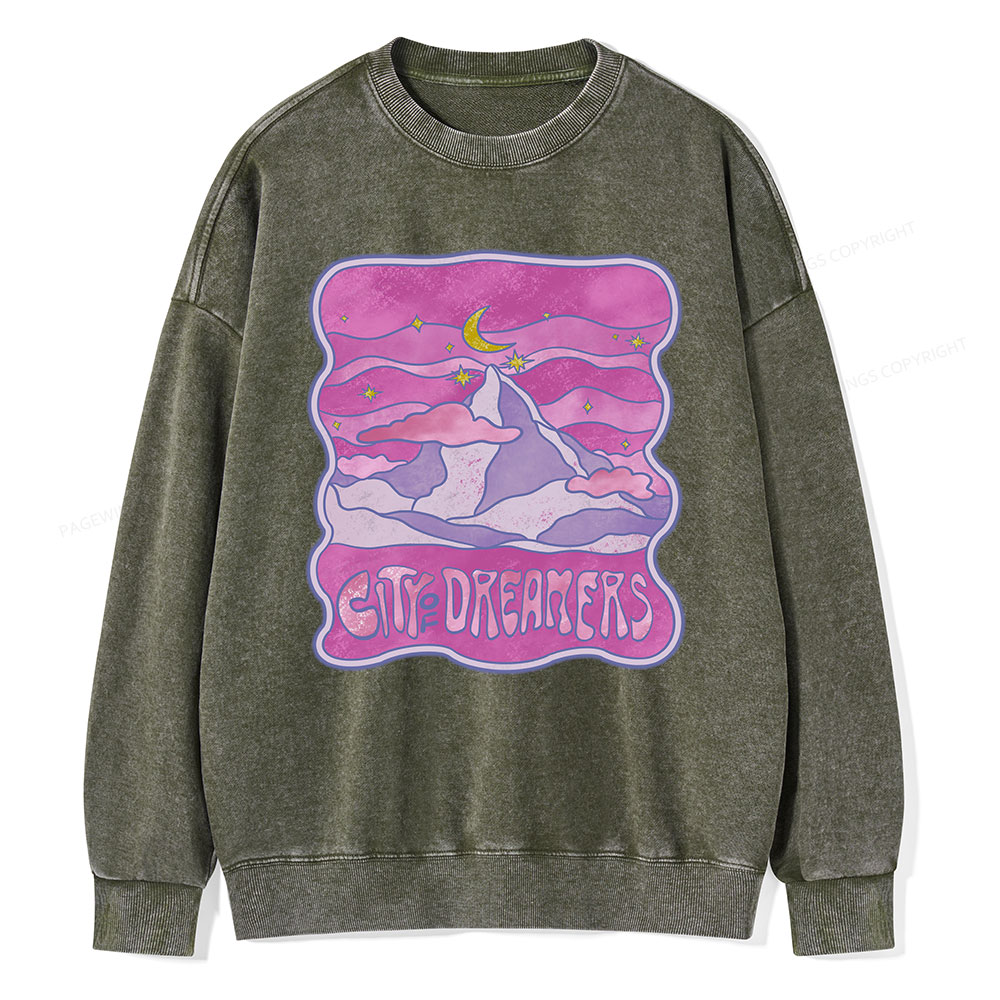 Pagewing City Of Dreamers Unisex Washed Sweatshirt
