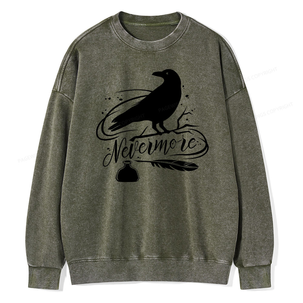 Pagewing  Edgar Allen Poe tee Unisex Washed Sweatshirt