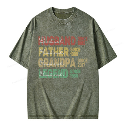 Pagewings Personalized Father's Day Unisex Washed T-shirt
