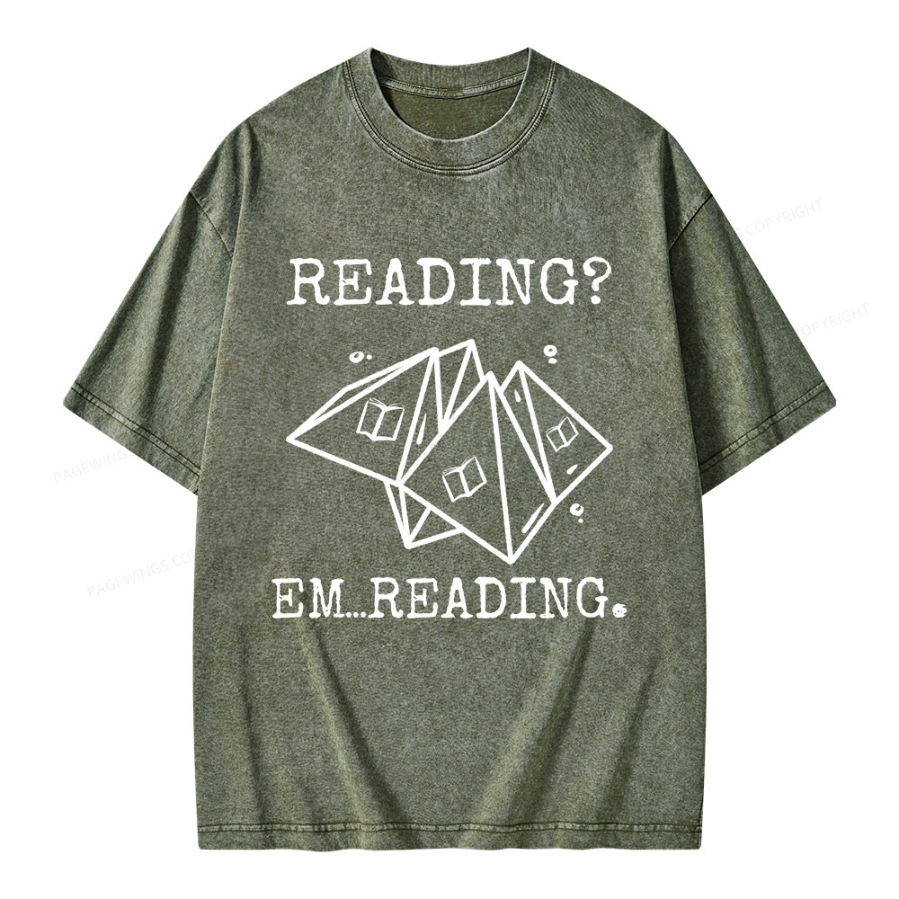 Pagewings Reading Em...Reading Unisex Washed T-shirt