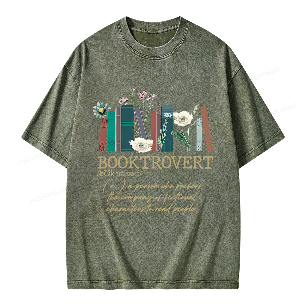 Pagewings Booktrovert Unisex Washed T-shirt