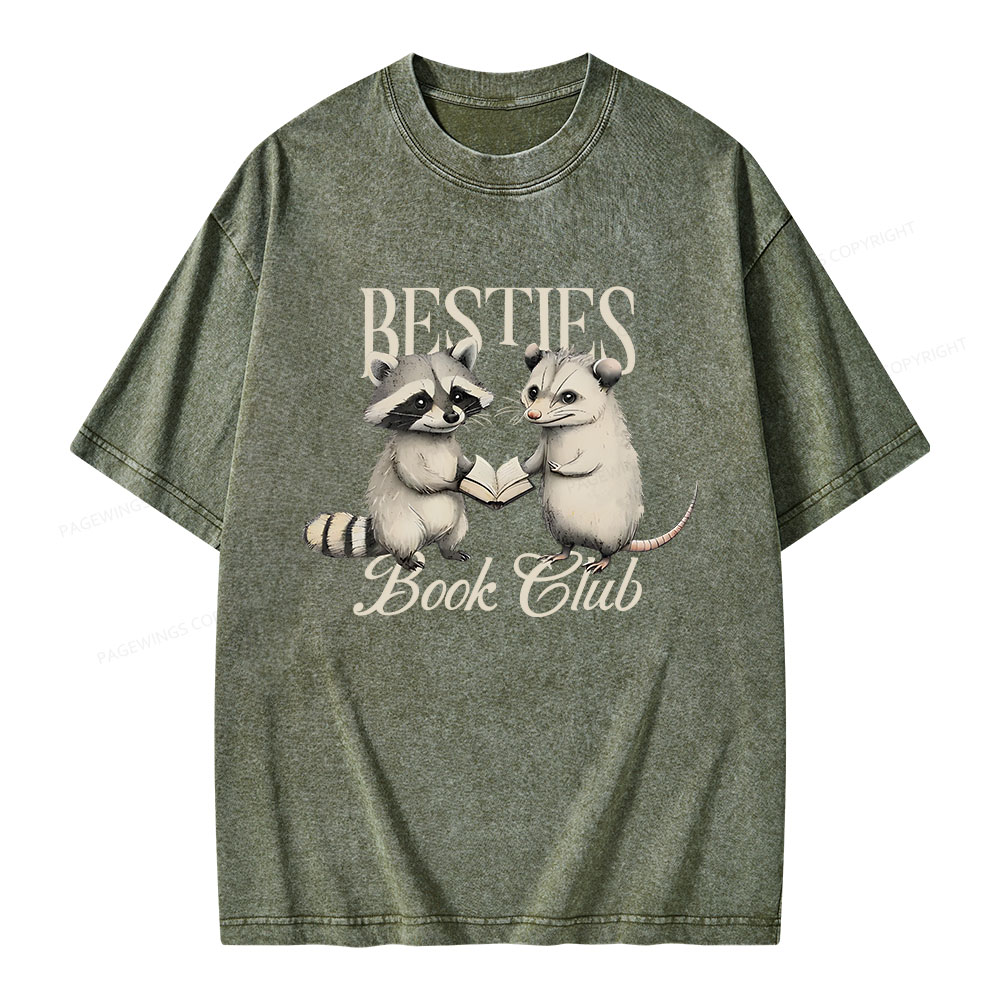 Pagewings Bestie Book Club Unisex Washed T-shirt
