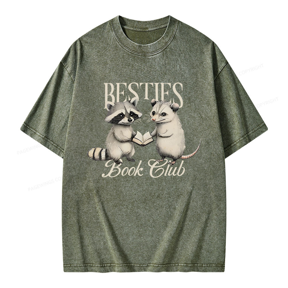 Pagewings Bestie Book Club Unisex Washed T-shirt