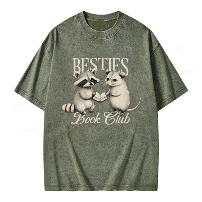Pagewings Bestie Book Club Unisex Washed T-shirt
