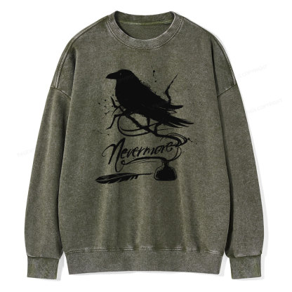 Pagewing  Nevermore Unisex Washed Sweatshirt