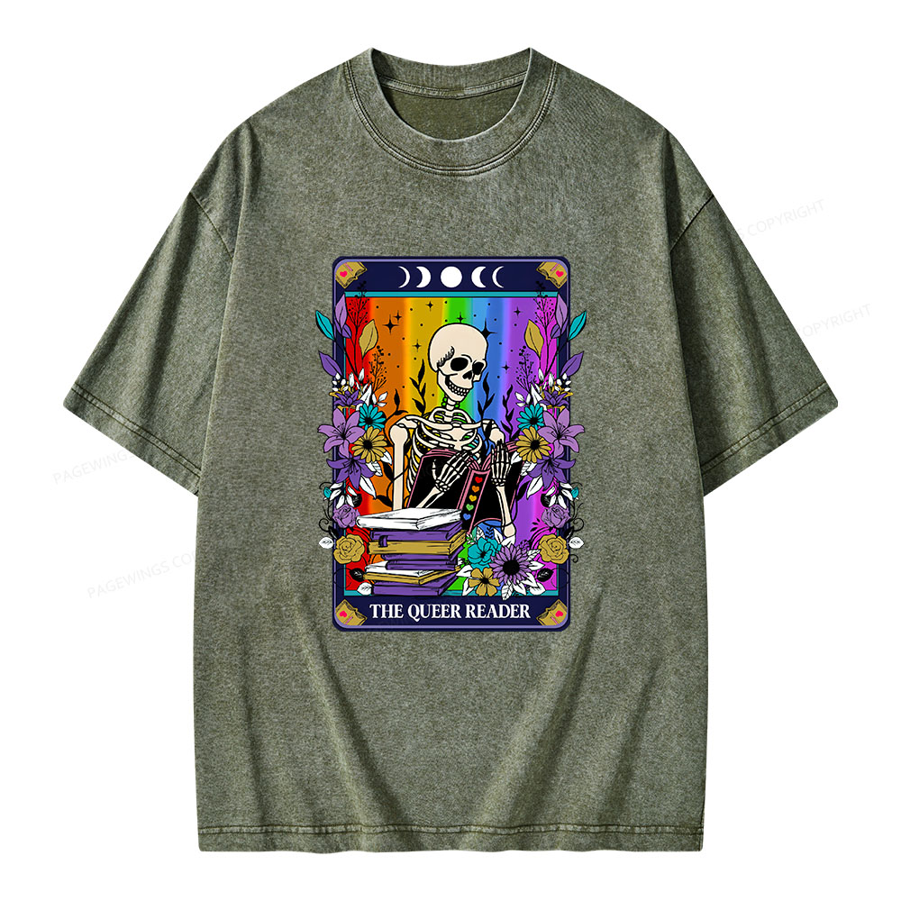 Pagewings The Queer Reader Unisex Washed T-shirt